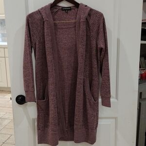 Inspired Hearts Long Cardigan Size Small Dark Pink /Black Color